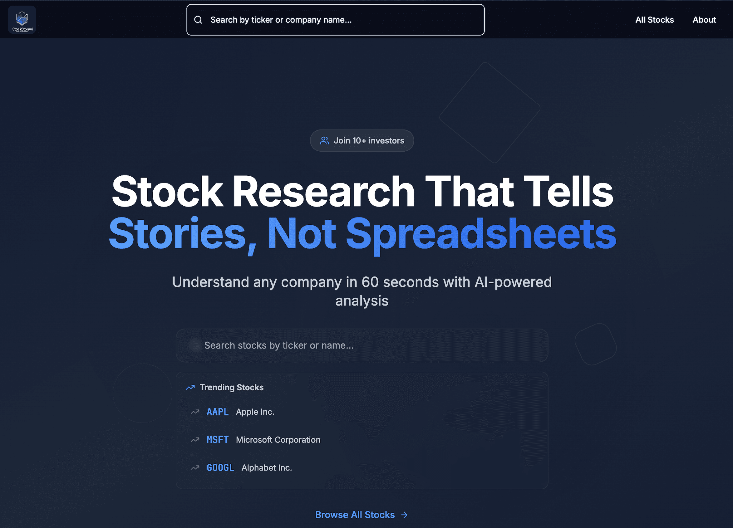 Stock Story AI screenshot 1